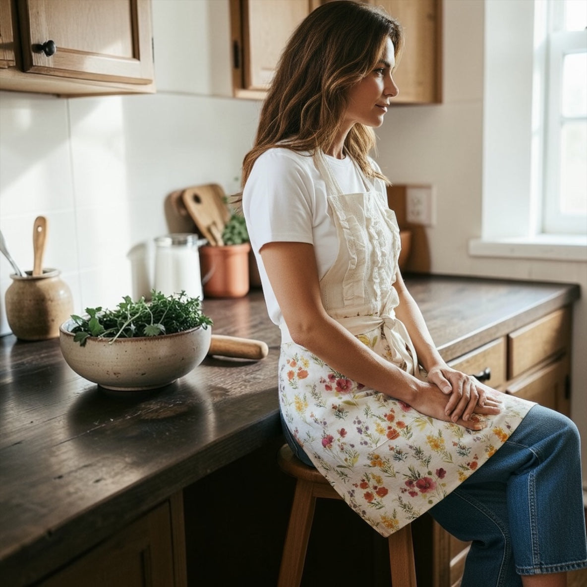 Wildflower Ruffle Apron