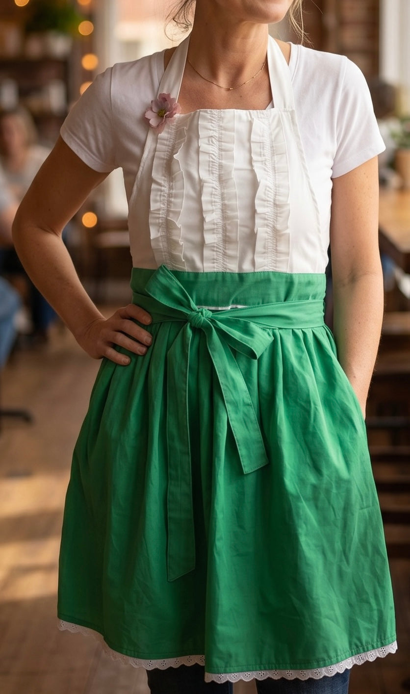 Emerald Ruffle Apron